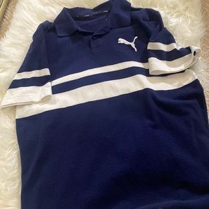 White striped navy blue Puma Men T-shirt